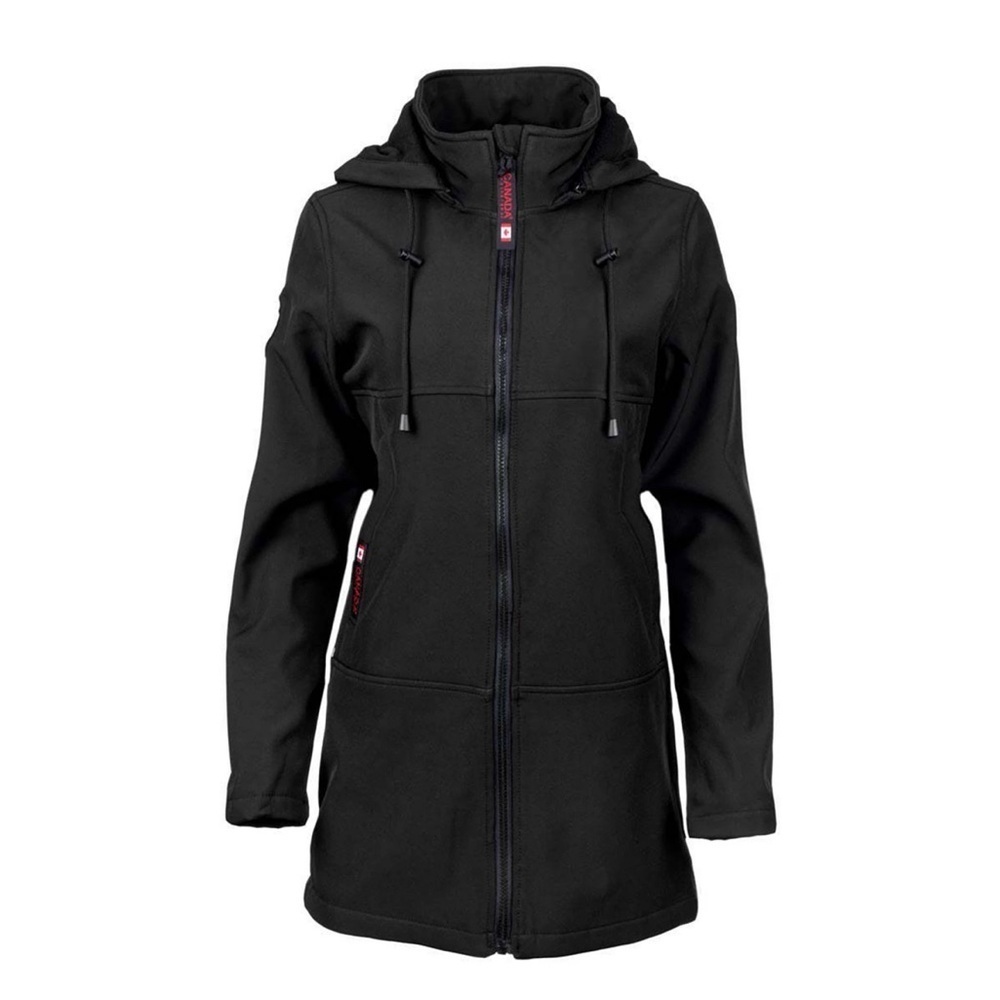 Canada Weather Gear Women's Long Softshell Jacket With Hood